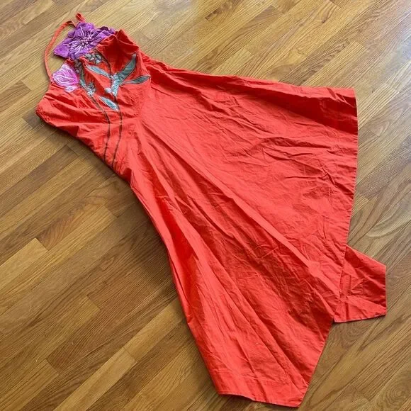 Yukiko Noritake x Anthropologie Asymmetric Floral Midi Dress